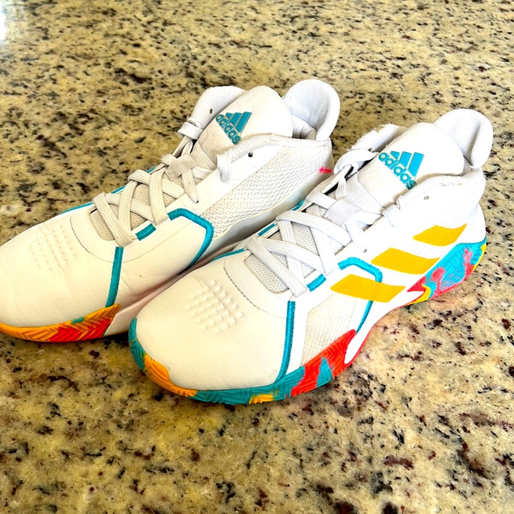 adidas Mens Court Vision 2 Basketball Sneakers Shoes Casual. White/Multi. Size:7